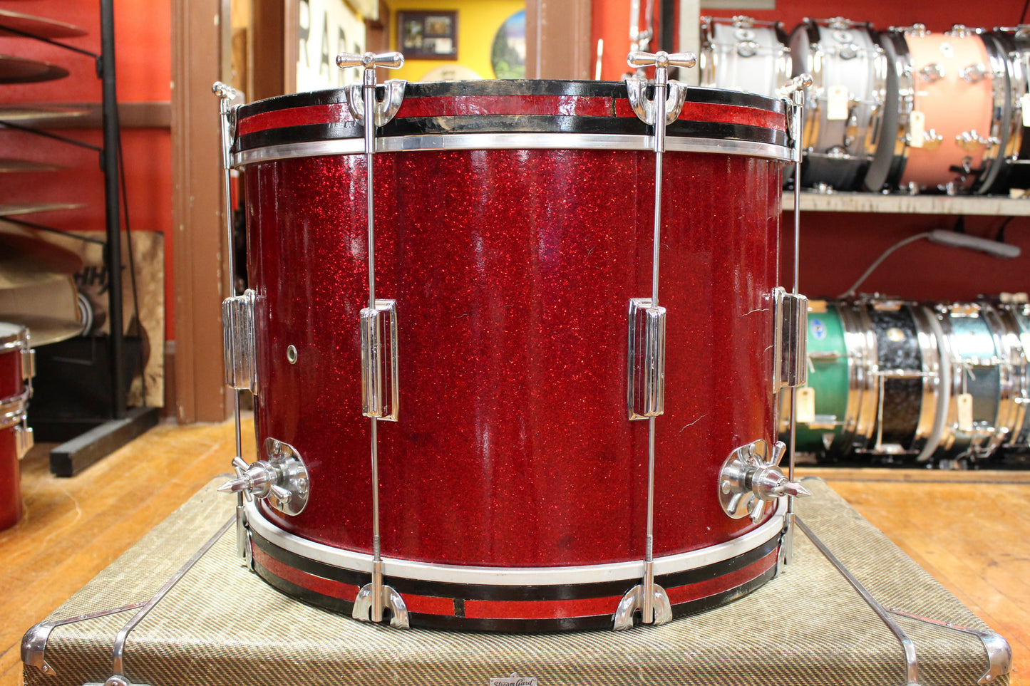 1960s Rogers Luxor Outfit in Sparkling Red Pearl 14x20 5x14 16x16 8x12