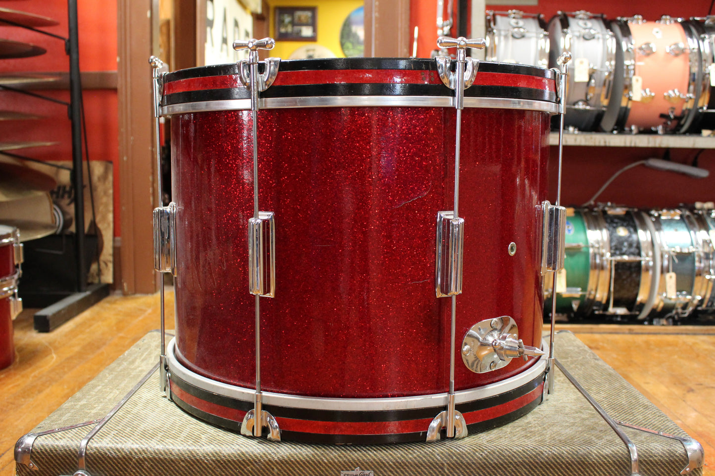 1960s Rogers Luxor Outfit in Sparkling Red Pearl 14x20 5x14 16x16 8x12