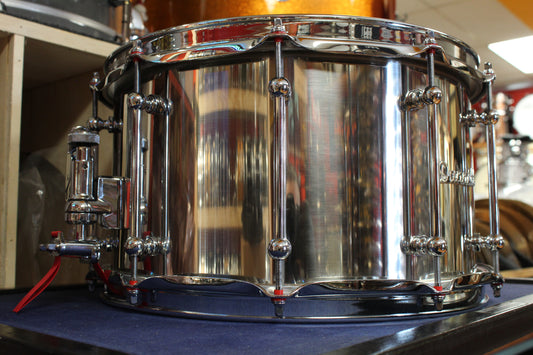 Dunnett Classic Stainless Steel Snare Drum 8"x14" Polished