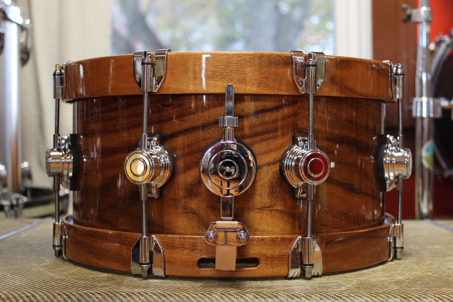 George Way Aristocrat Acacia Snare Drum 7x14 - Natural w/ Wood Hoops