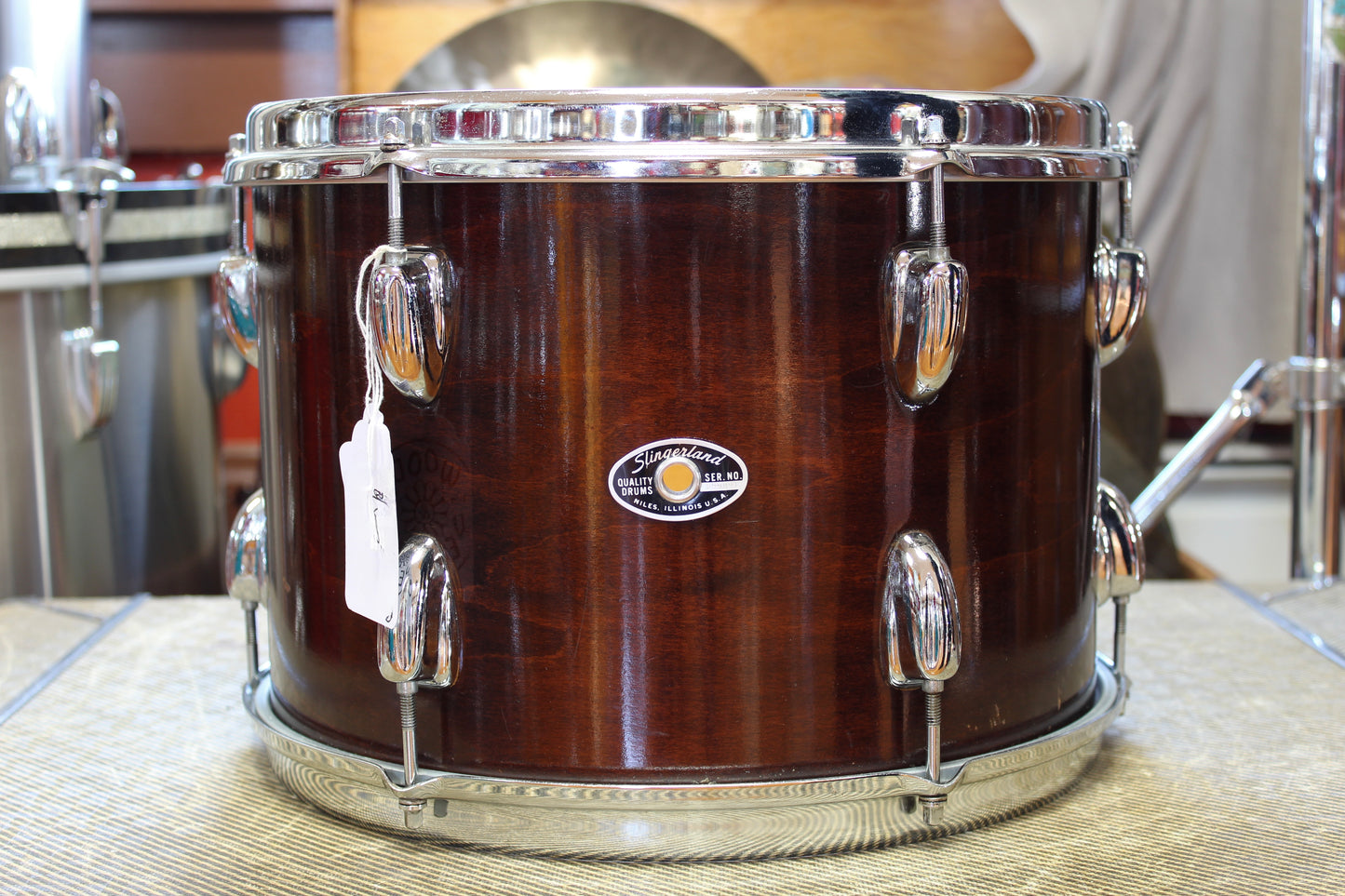 1970s Slingerland 9"x13" Tom Tom in Walnut Lacquer