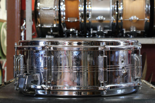 1960s Leedy 5x14 Chrome Over Brass Snare Drum