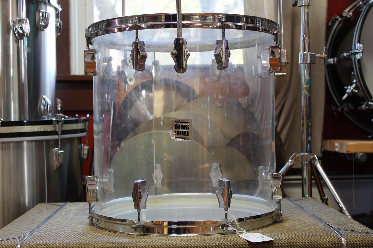 1970s Fibes 16x16 Floor Tom Clear Acrylic