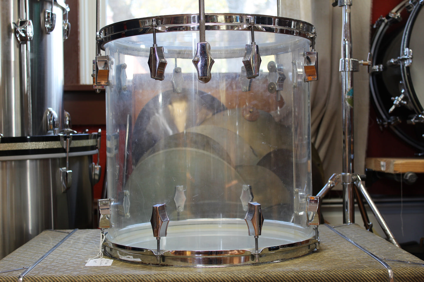 1970s Fibes 16x16 Floor Tom Clear Acrylic