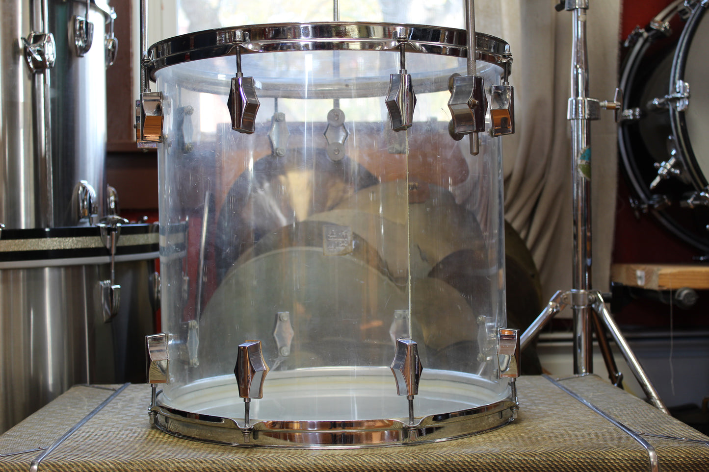 1970s Fibes 16x16 Floor Tom Clear Acrylic