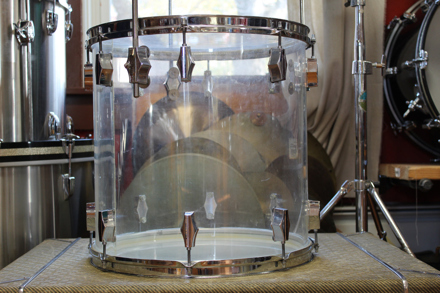 1970s Fibes 16x16 Floor Tom Clear Acrylic