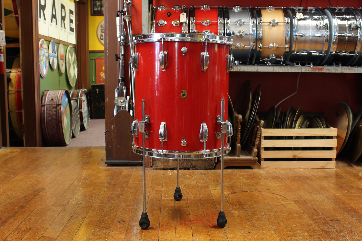 1950s WFL Outfit in Red Lacquer 14x20 14x20 7x13 7x13 16x14 16x16 5.5x14
