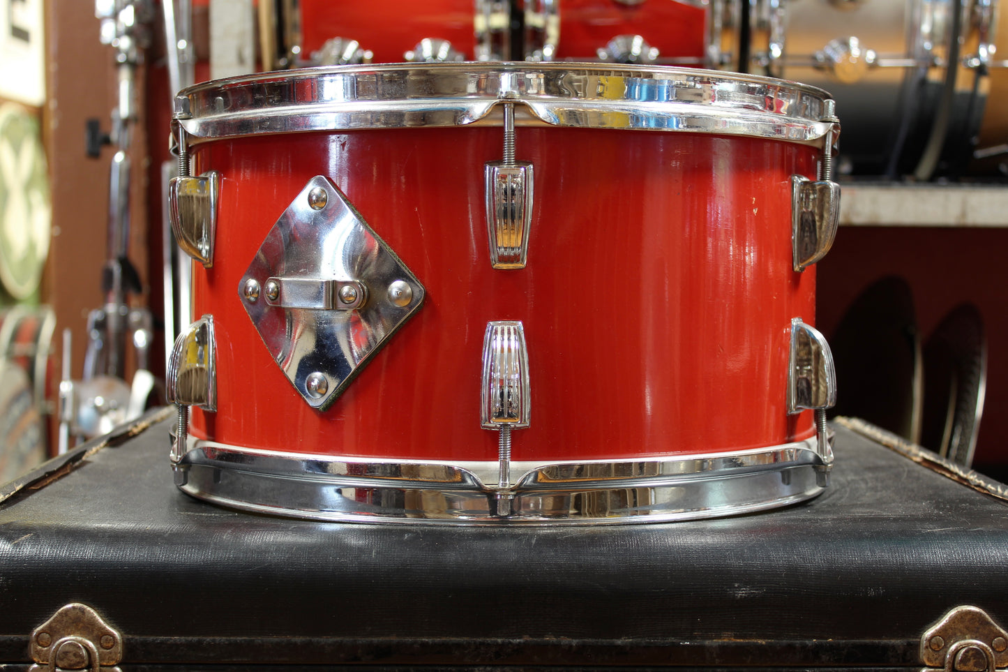 1950s WFL Outfit in Red Lacquer 14x20 14x20 7x13 7x13 16x14 16x16 5.5x14