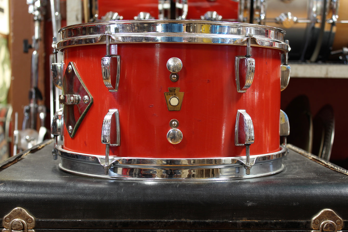 1950s WFL Outfit in Red Lacquer 14x20 14x20 7x13 7x13 16x14 16x16 5.5x14