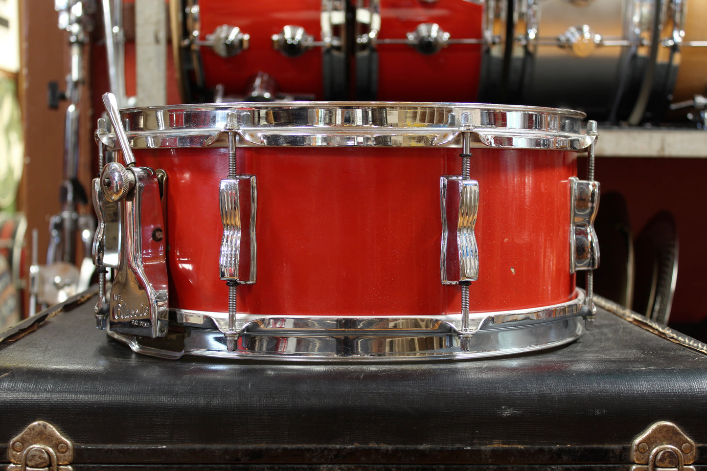 1950s WFL Outfit in Red Lacquer 14x20 14x20 7x13 7x13 16x14 16x16 5.5x14