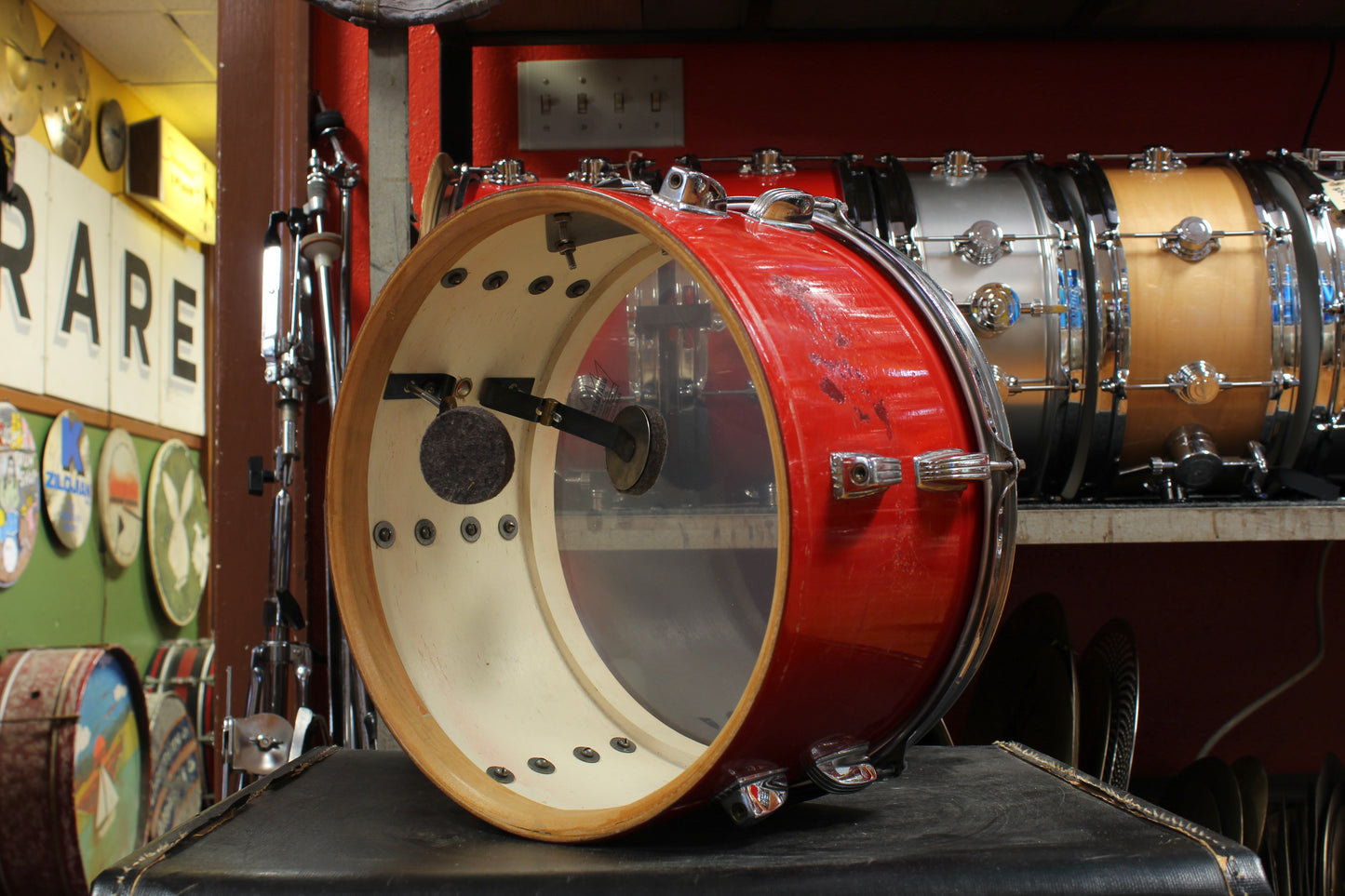 1950s WFL Outfit in Red Lacquer 14x20 14x20 7x13 7x13 16x14 16x16 5.5x14