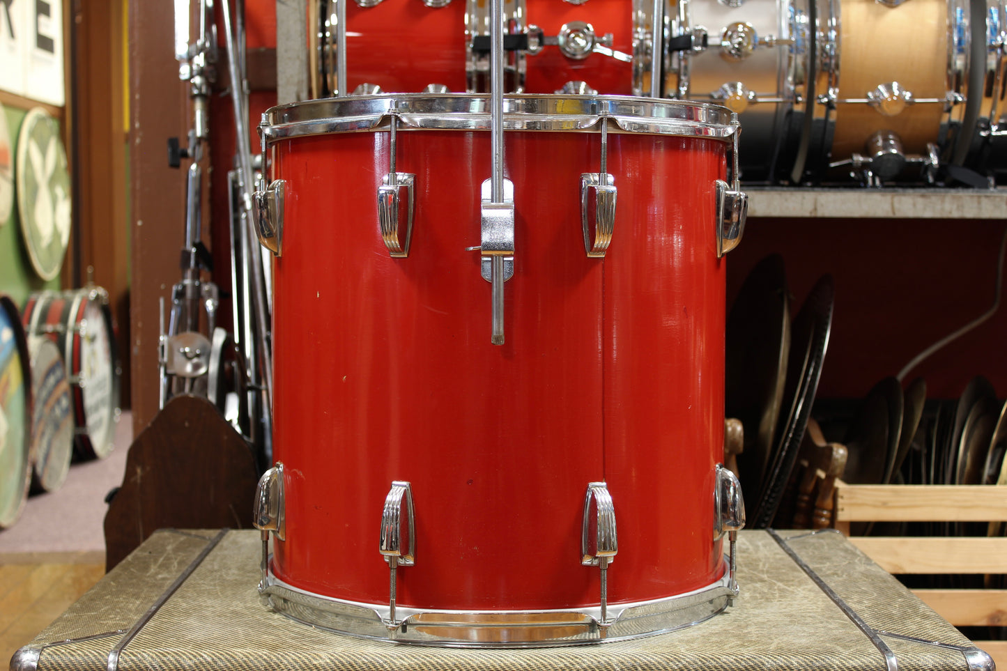 1950s WFL Outfit in Red Lacquer 14x20 14x20 7x13 7x13 16x14 16x16 5.5x14