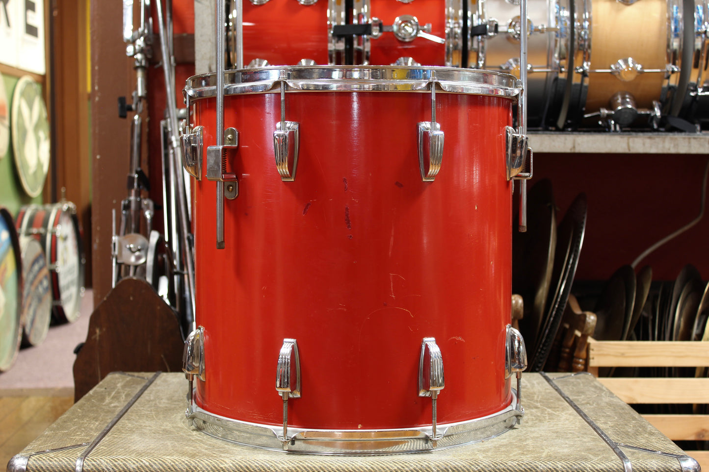 1950s WFL Outfit in Red Lacquer 14x20 14x20 7x13 7x13 16x14 16x16 5.5x14