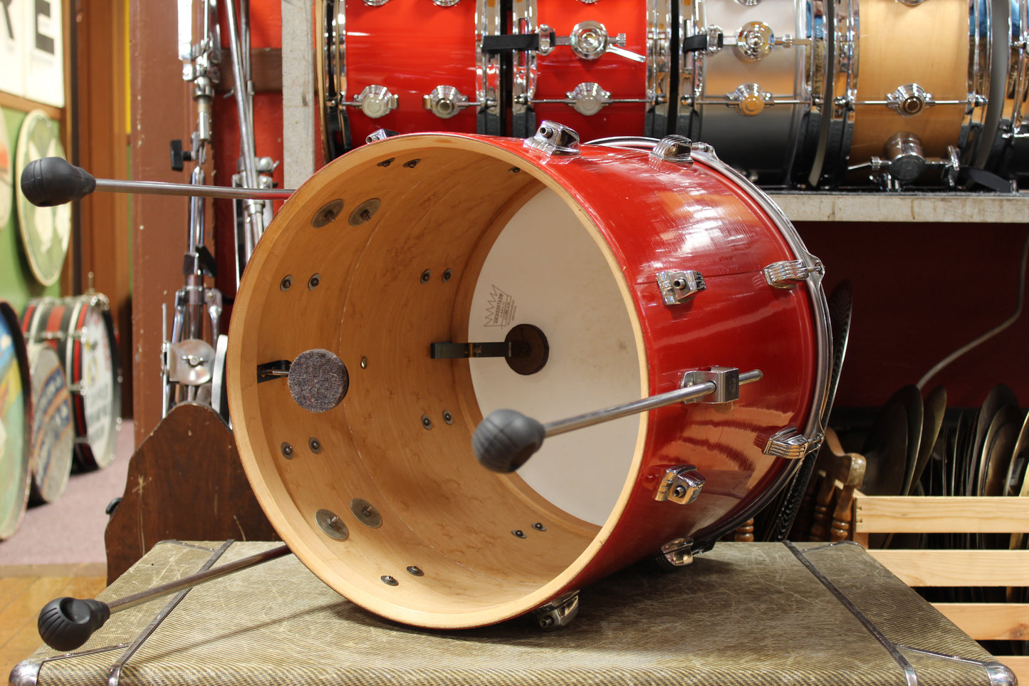 1950s WFL Outfit in Red Lacquer 14x20 14x20 7x13 7x13 16x14 16x16 5.5x14