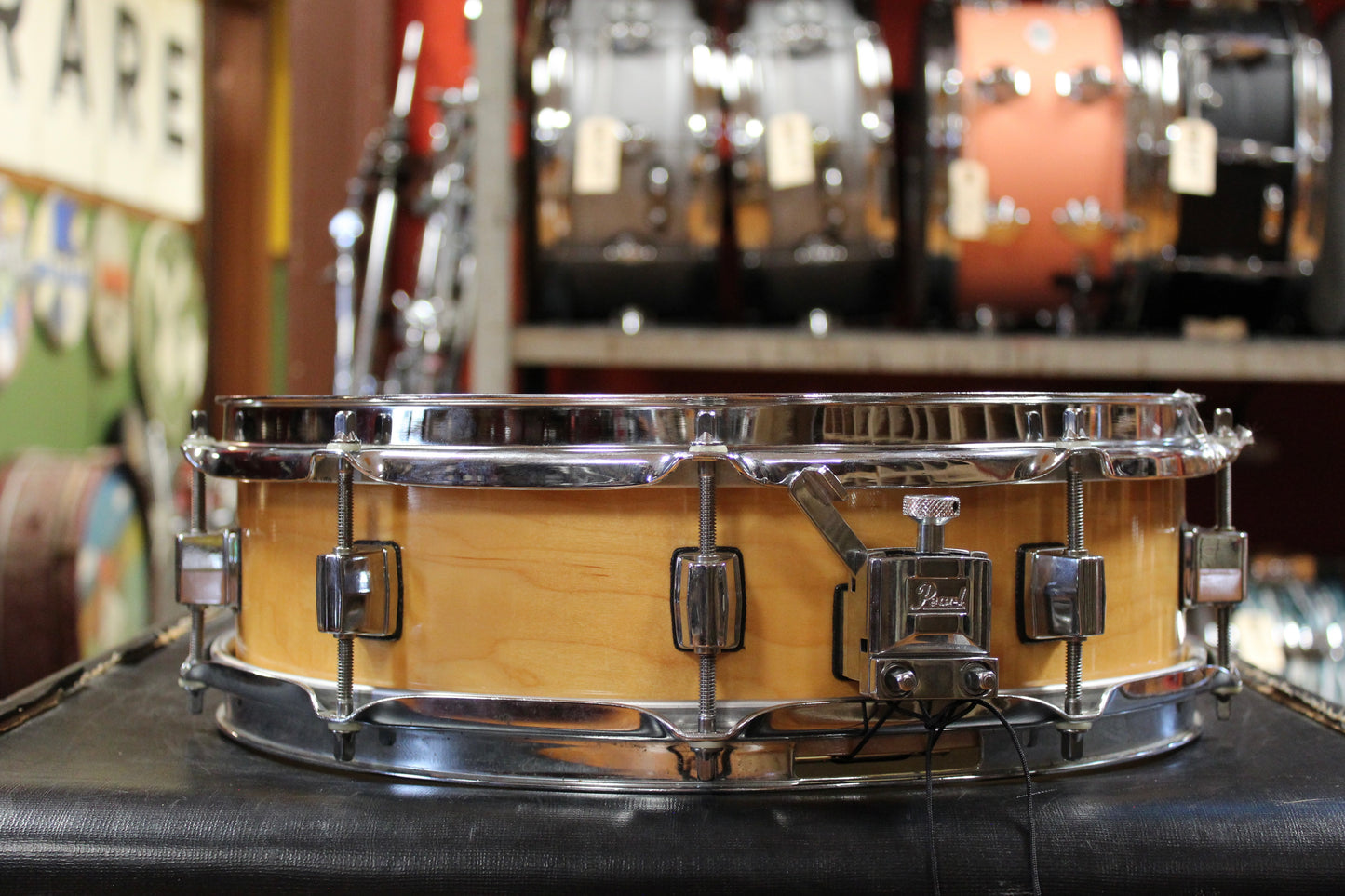 1990s Pearl 4x14 JR Robinson Signature Series Snare Drum in Natural Maple