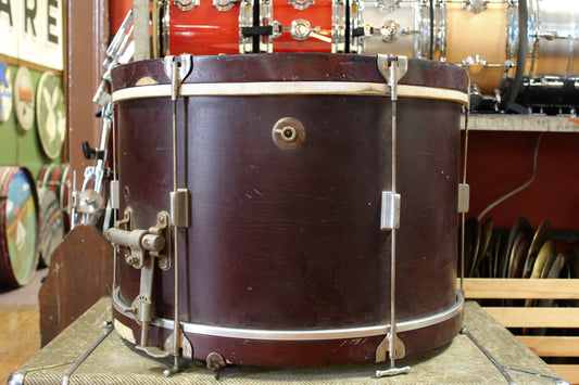 1940s-50s Kent 14x22 Bass Drum in Burgundy Lacquer
