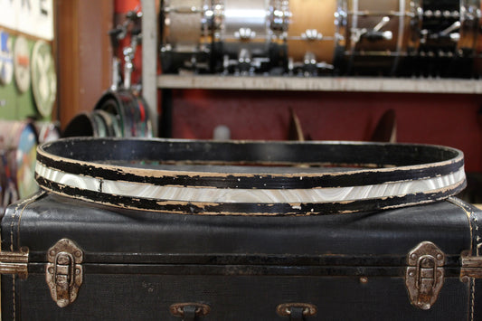 1970s Ludwig 22 Inch Wood Bass Drum Hoops with Silver Astro Inlay