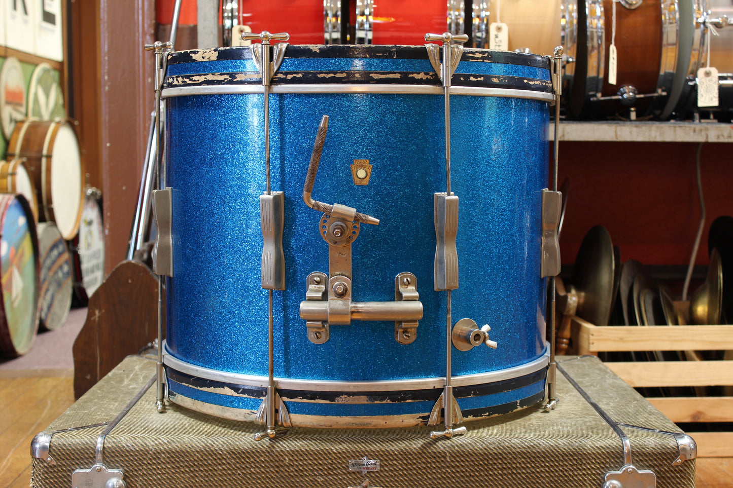 1960s Ludwig Club Date Outfit in Blue Sparkle 14x20 8x12 5x14