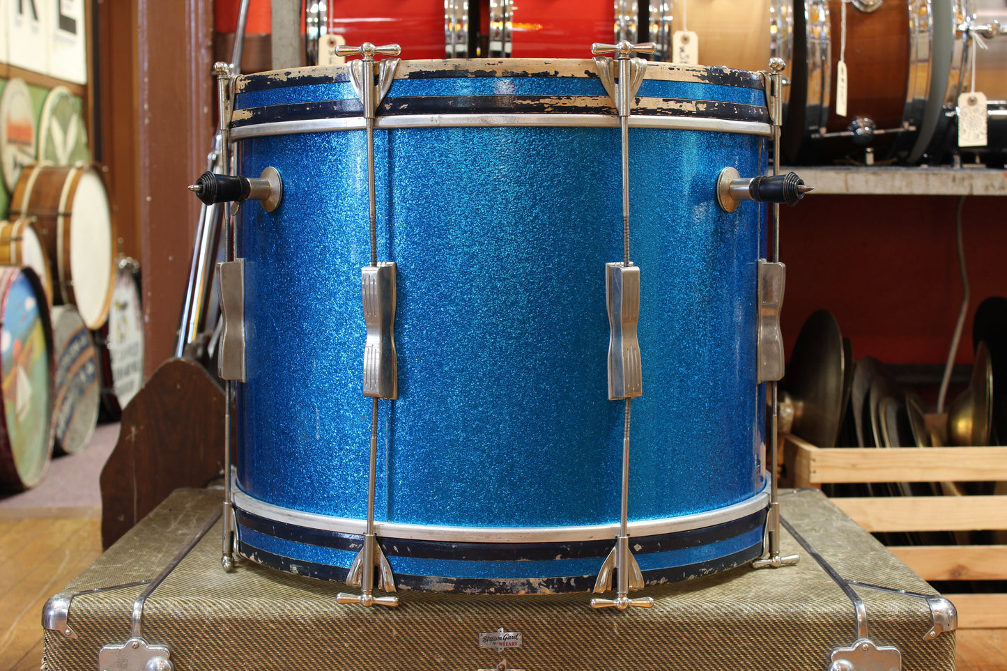1960s Ludwig Club Date Outfit in Blue Sparkle 14x20 8x12 5x14