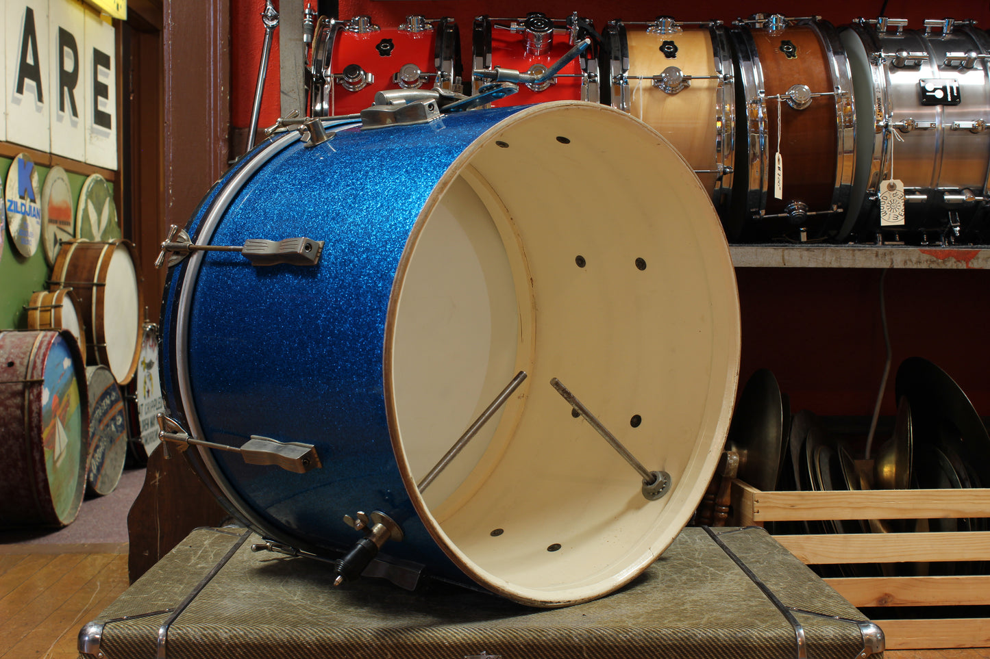 1960s Ludwig Club Date Outfit in Blue Sparkle 14x20 8x12 5x14