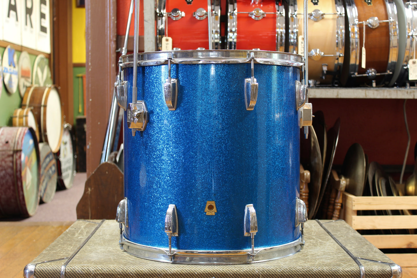 1960s Ludwig Hollywood Outfit in Blue Sparkle 14x22 8x12 9x13 16x16