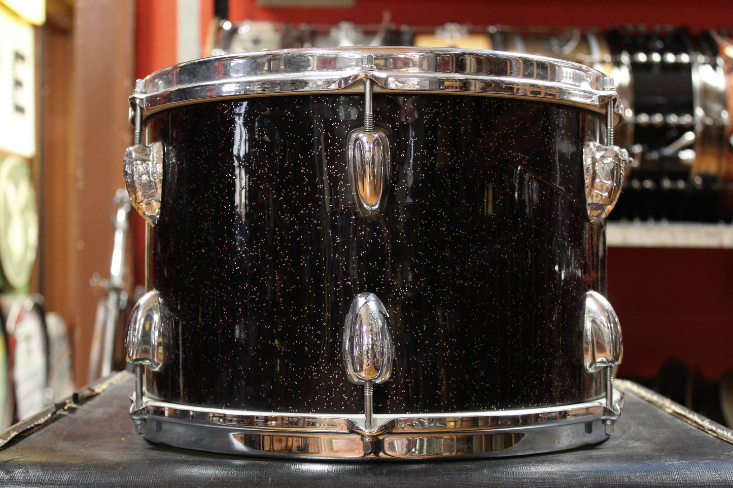1950s Slingerland 9x13 Tom in Sparkling Black Pearl