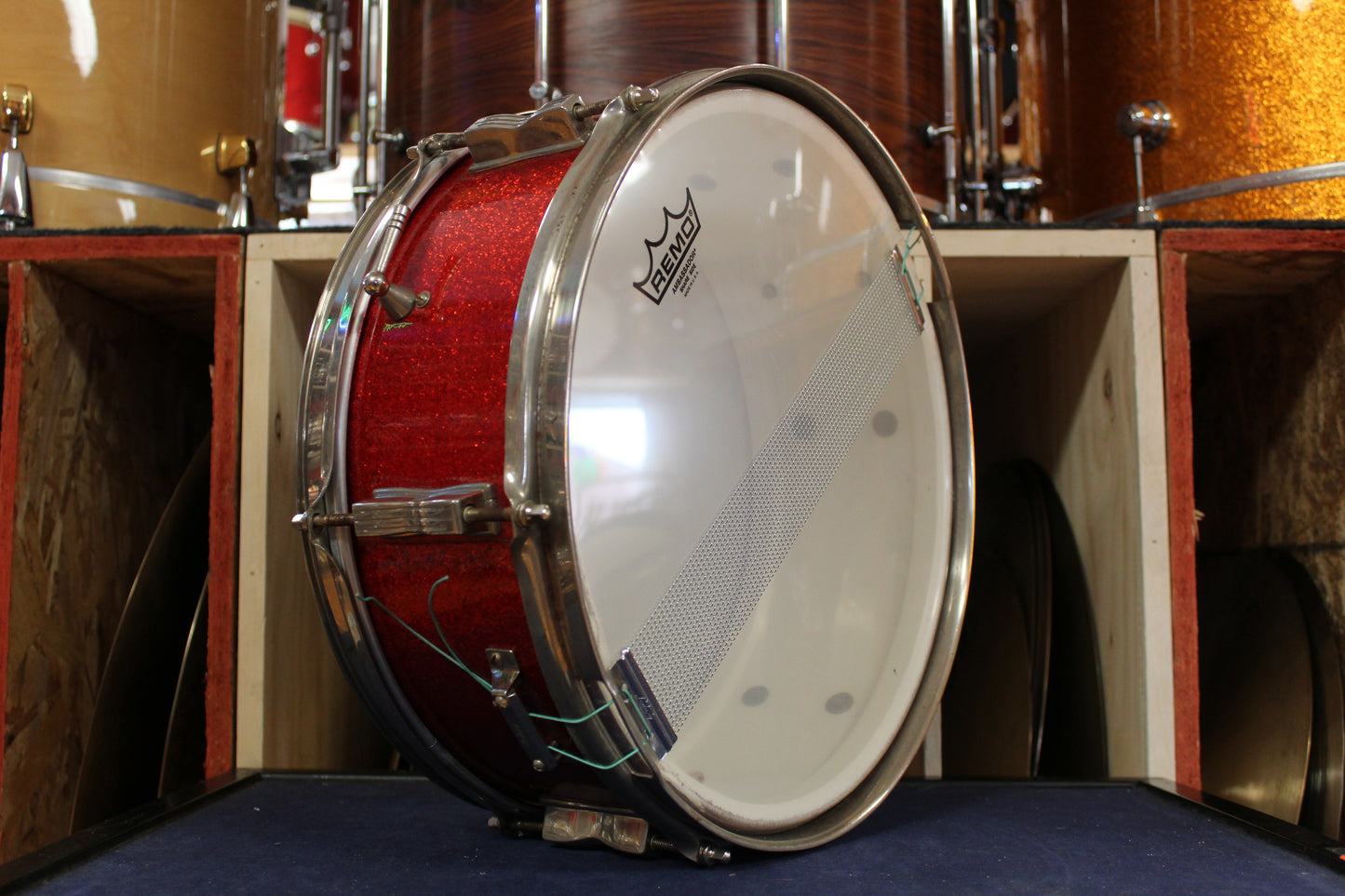 Pre Serial 1960s Ludwig 5x14 Pioneer Snare Drum in Red Sparkle