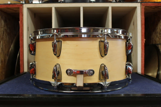 Early 2000s Yamaha 6.5x13 Steve Jordan Signature Snare Drum in Natural Maple
