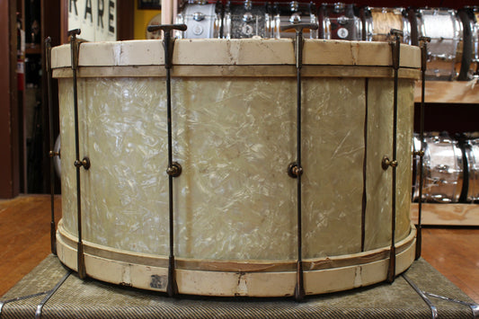 1930s Leedy 14x28 Bass Drum in White Marine Pearl