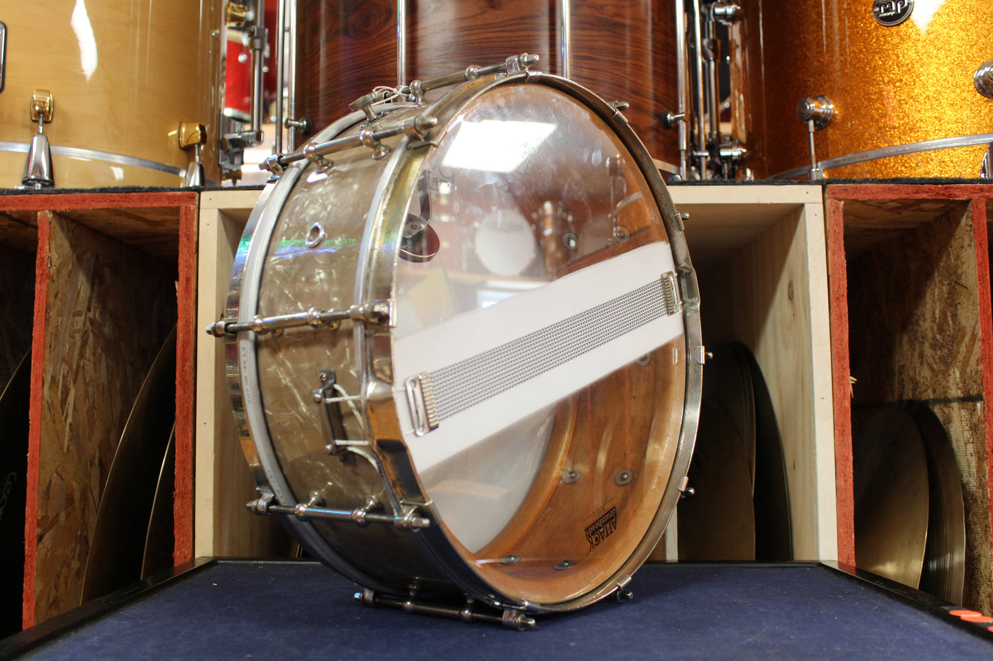1930s Ludwig and Ludwig 5x14 Professional Model Snare Drum in Lavender Pearl