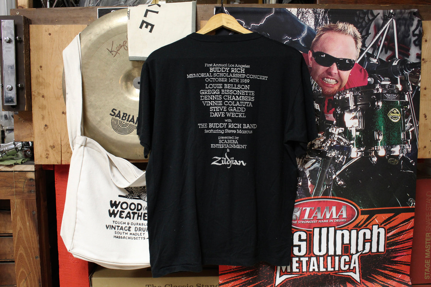 Vintage Zildjian Buddy Rich Memorial Scholarship Concert T Shirt in Black