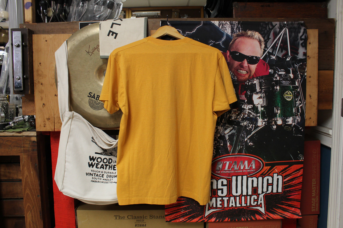 Vintage Gretsch Guitar T Shirt in Yellow & Green