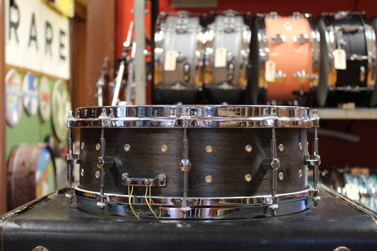 Noble and Cooley 5x14 "Vented" Maple SS Classic Snare Drum in Blackwash Satin
