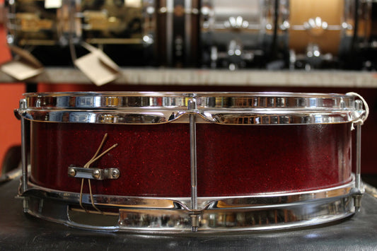 1960s Beverly 4x14 Snare Drum in Red Sparkle
