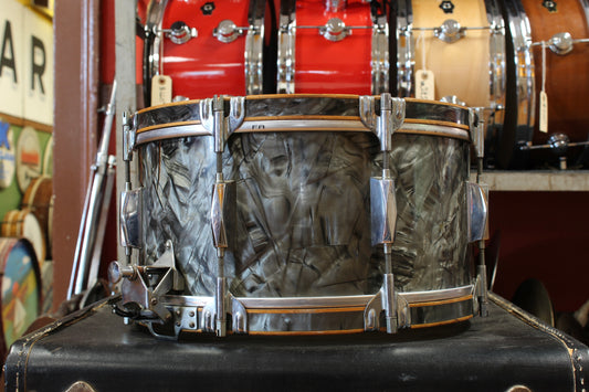 1930s Leedy and Strupe 7x14 Snare Drum in Black Diamond Pearl