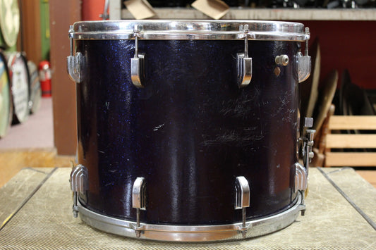 1960s Leedy 12x15 Marching Snare Drum in Blue Sparkle
