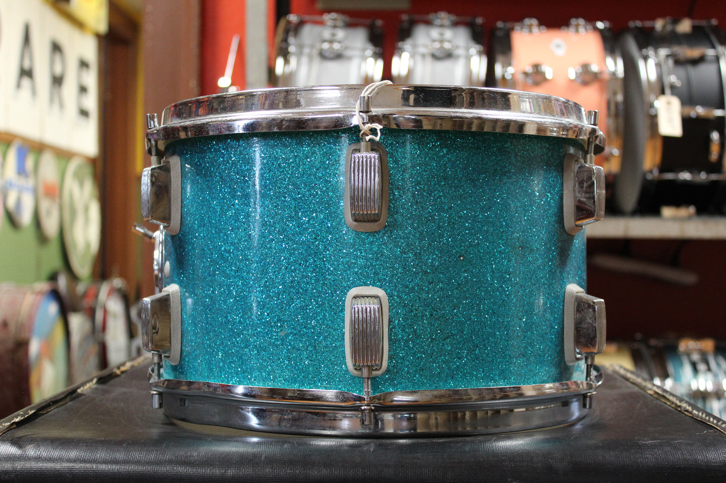 1960s Trixon Luxus Outfit in Aqua Blue Sparkle 14x20 8x13 16x16