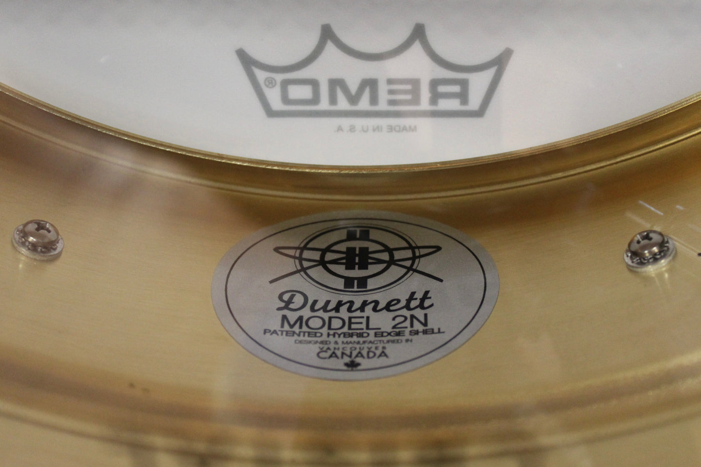 Dunnett 6.5x14 Model 2N Polished Brass Snare Drum