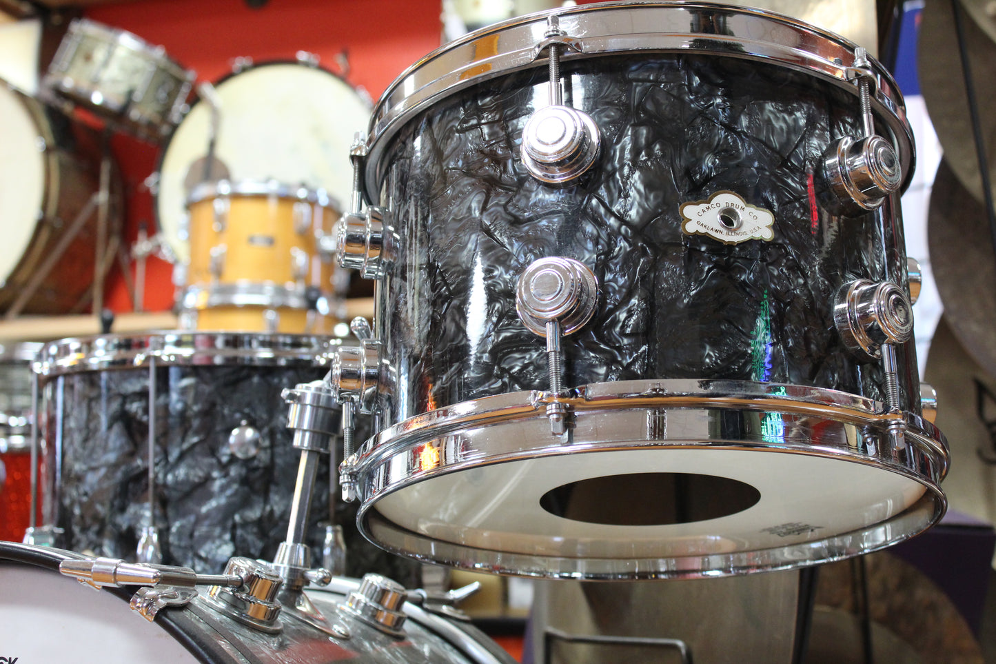 1960s Camco Oaklawn Bop kit in Black Diamond Pearl 14x18 14x14 8x12