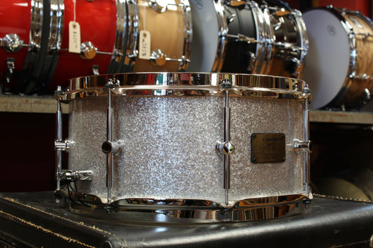 Canopus 6.5x14 Neo Vintage Series Snare Drum in Silver Sparkle
