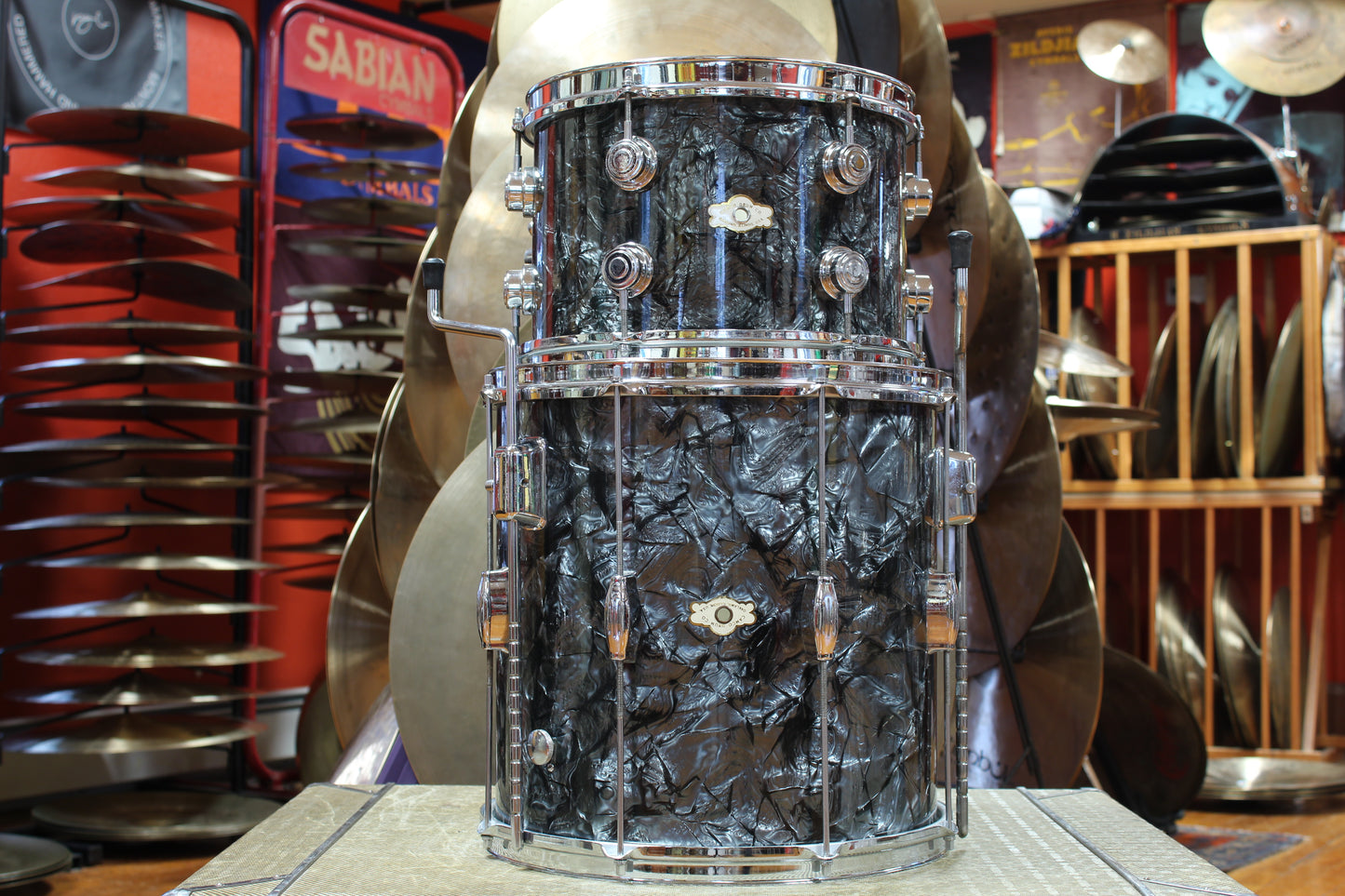 1960s Camco Oaklawn Bop kit in Black Diamond Pearl 14x18 14x14 8x12