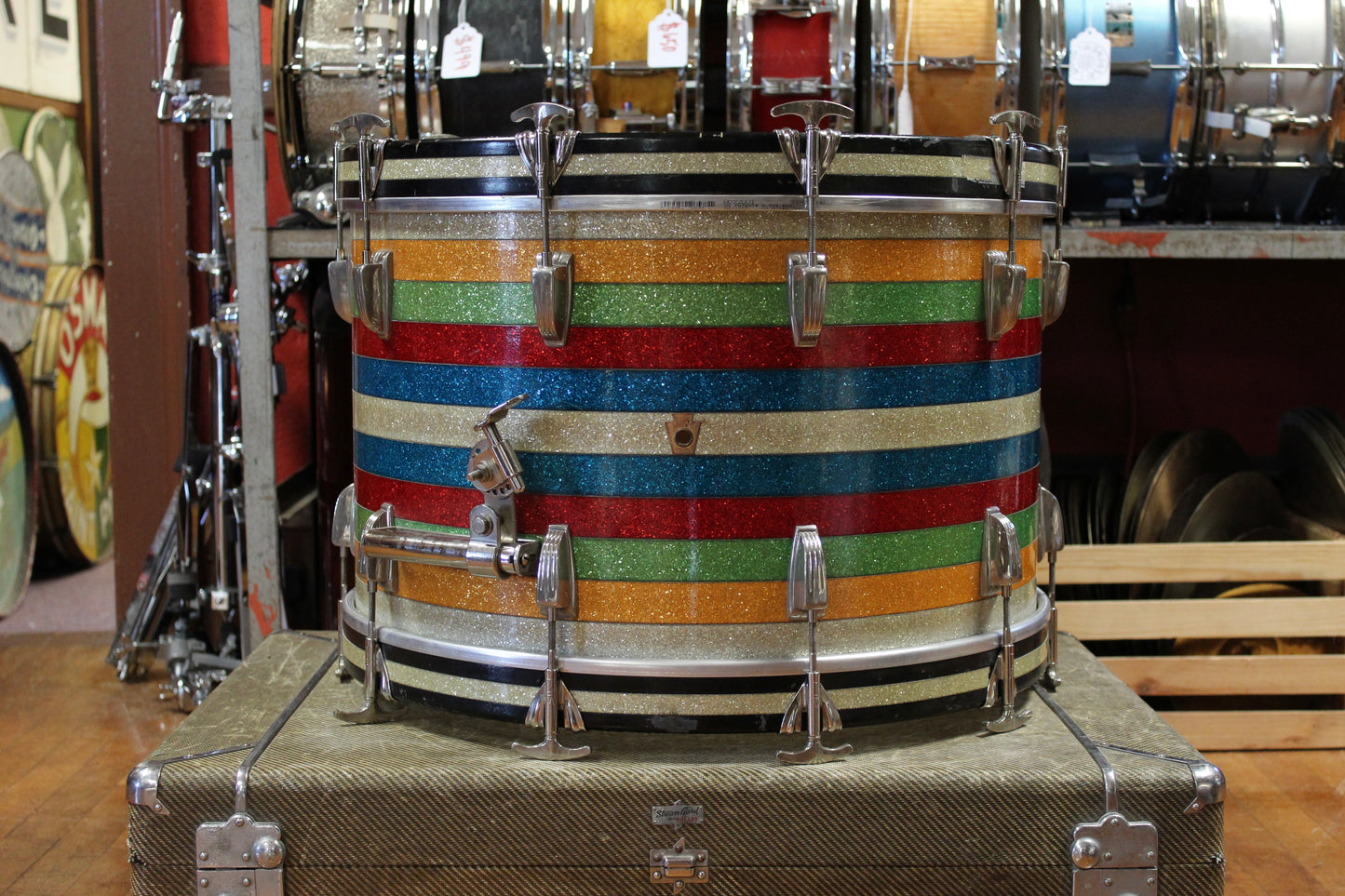 1950's WFL Super Classic Bass Drum and Snare Drum in Banded Pearl (Salesman) 14x22 10x14