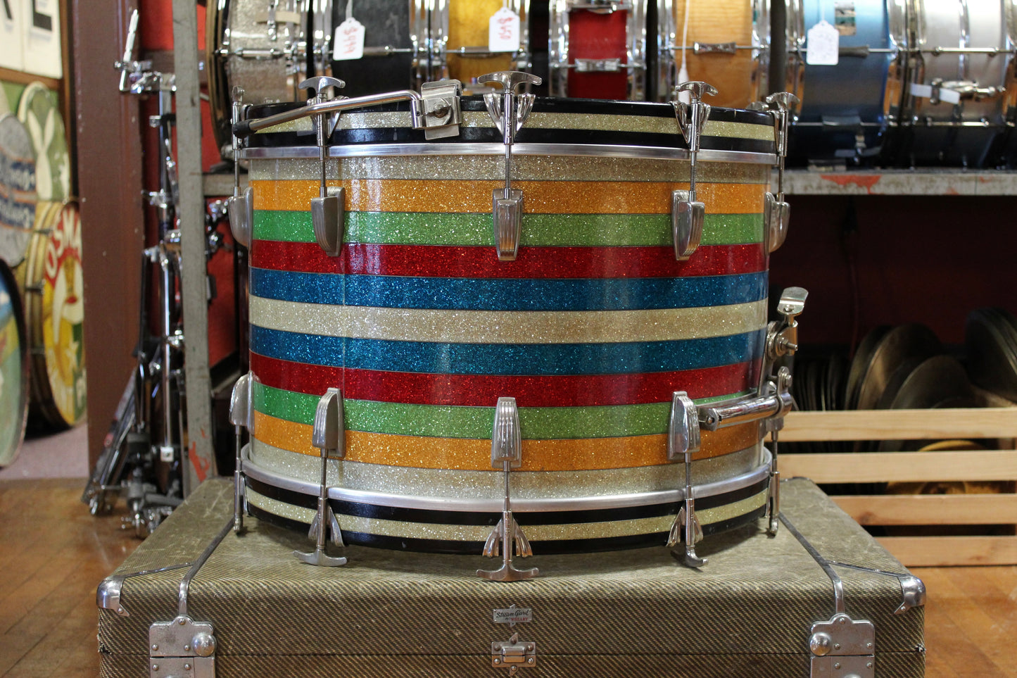 1950's WFL Super Classic Bass Drum and Snare Drum in Banded Pearl (Salesman) 14x22 10x14
