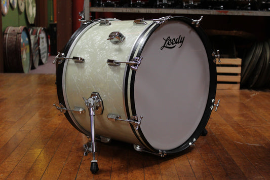 1960s Leedy Shelly Manne Outfit in White Marine Pearl 14x20 9x13 16x16