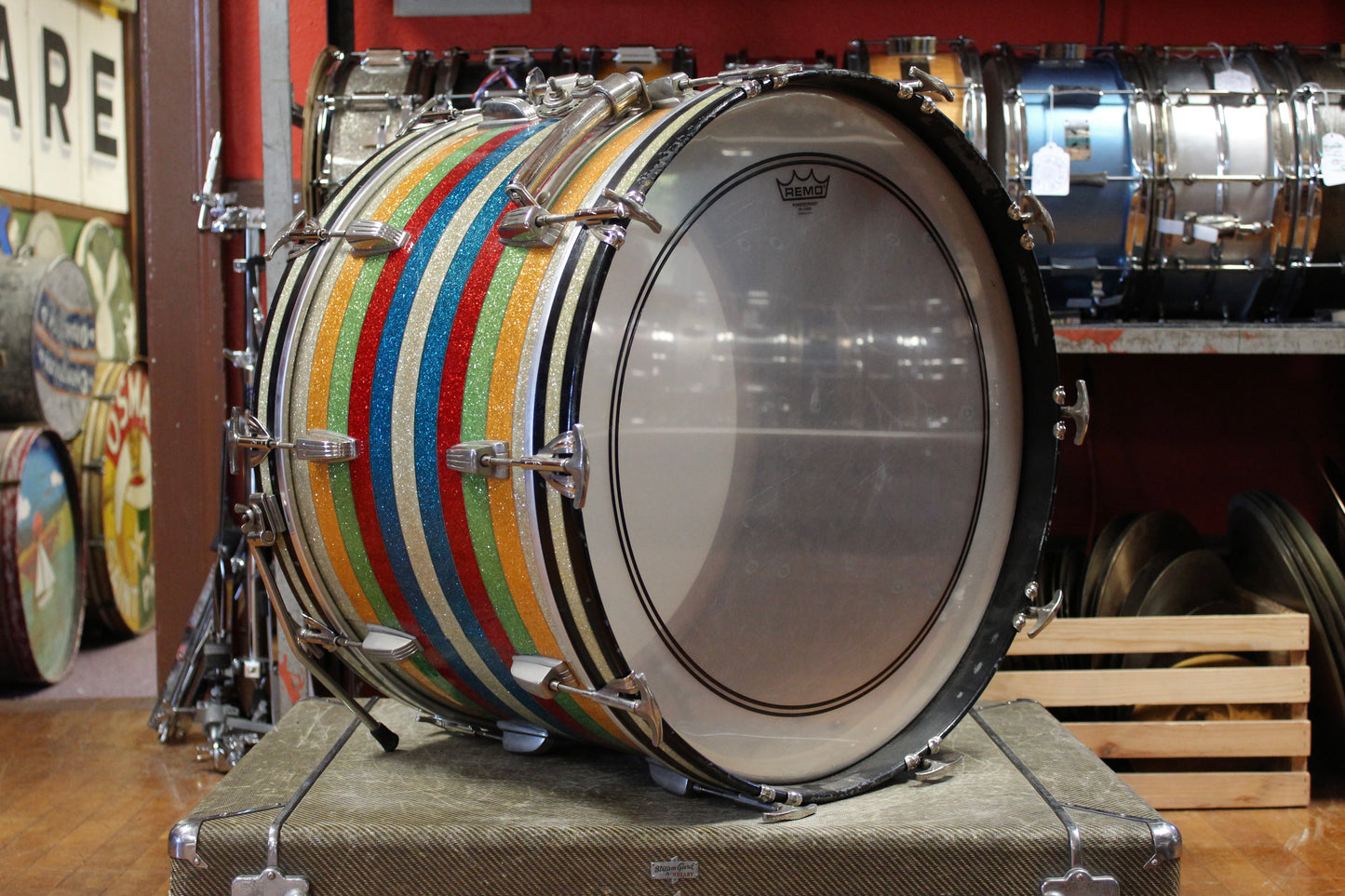 1950's WFL Super Classic Bass Drum and Snare Drum in Banded Pearl (Salesman) 14x22 10x14