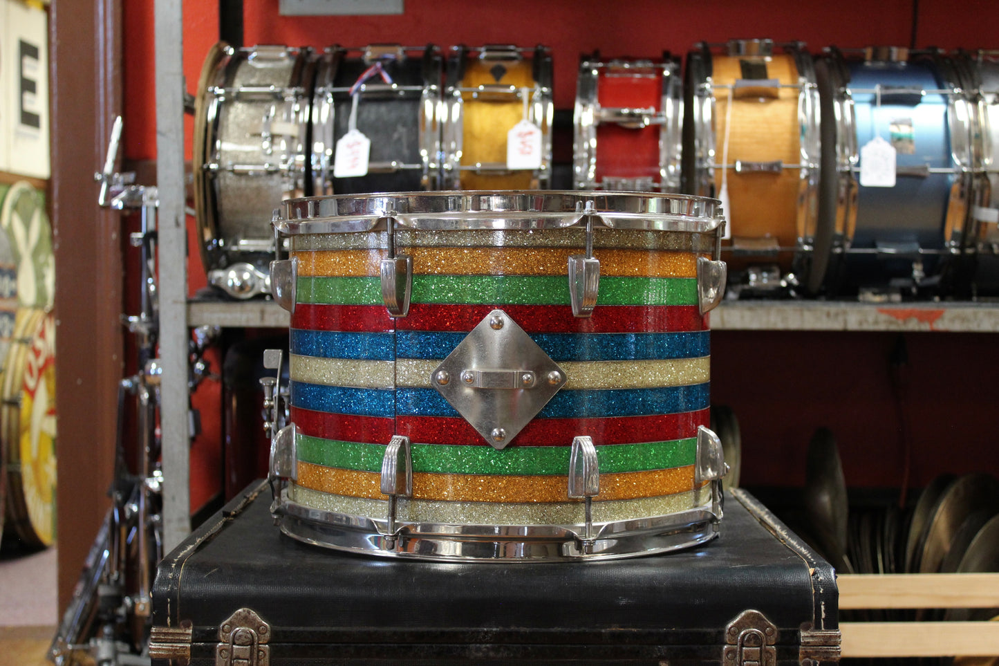 1950's WFL Super Classic Bass Drum and Snare Drum in Banded Pearl (Salesman) 14x22 10x14