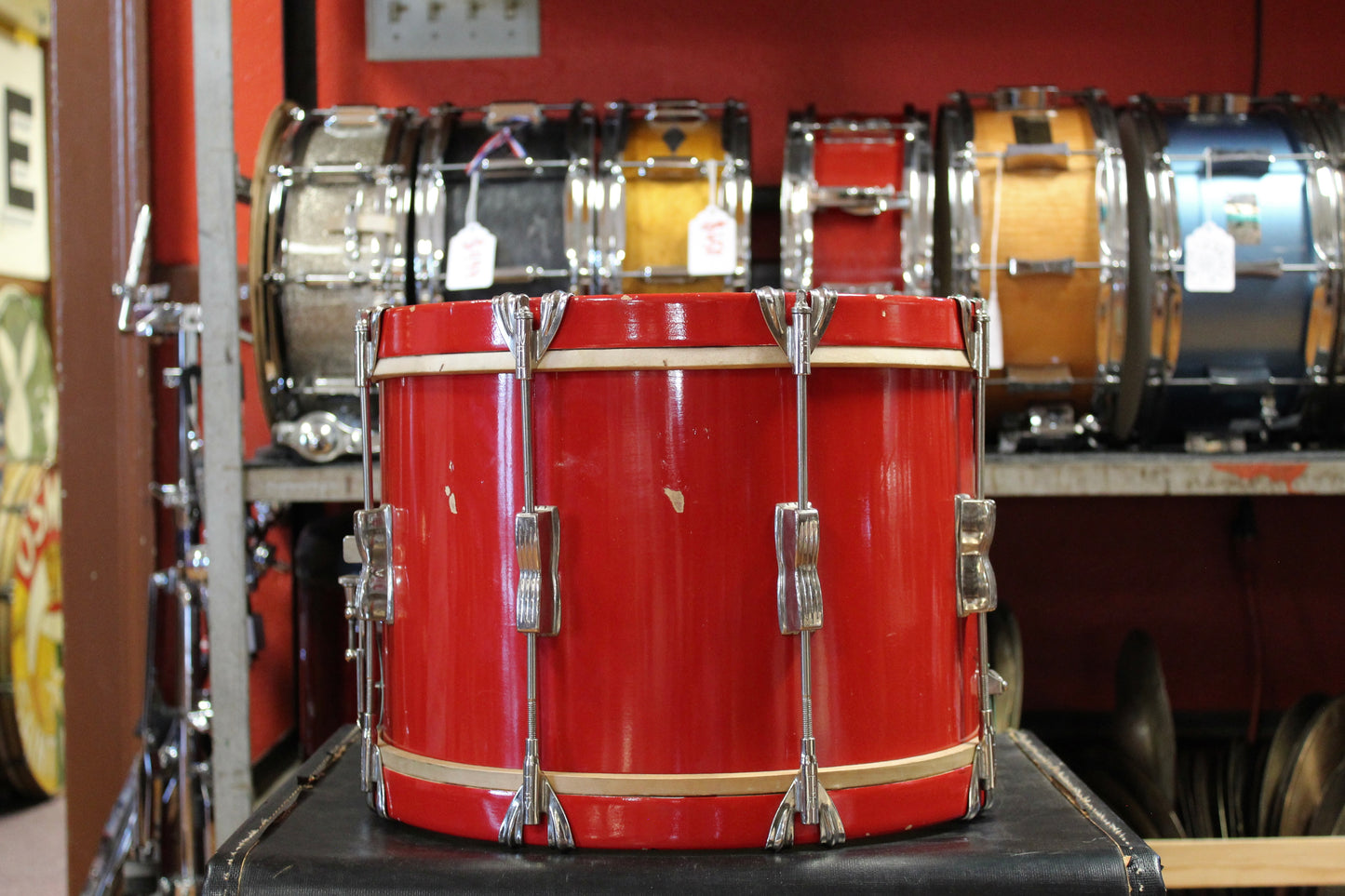1950's WFL 10x14 Marching Snare Drum in Red Lacquer