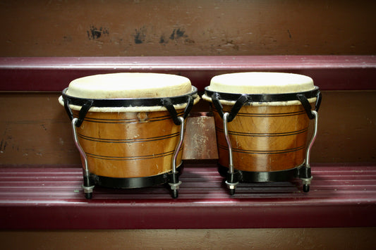 Caribbean Rhythms 6.75" x 8" Solid Shell Caoba Bongos