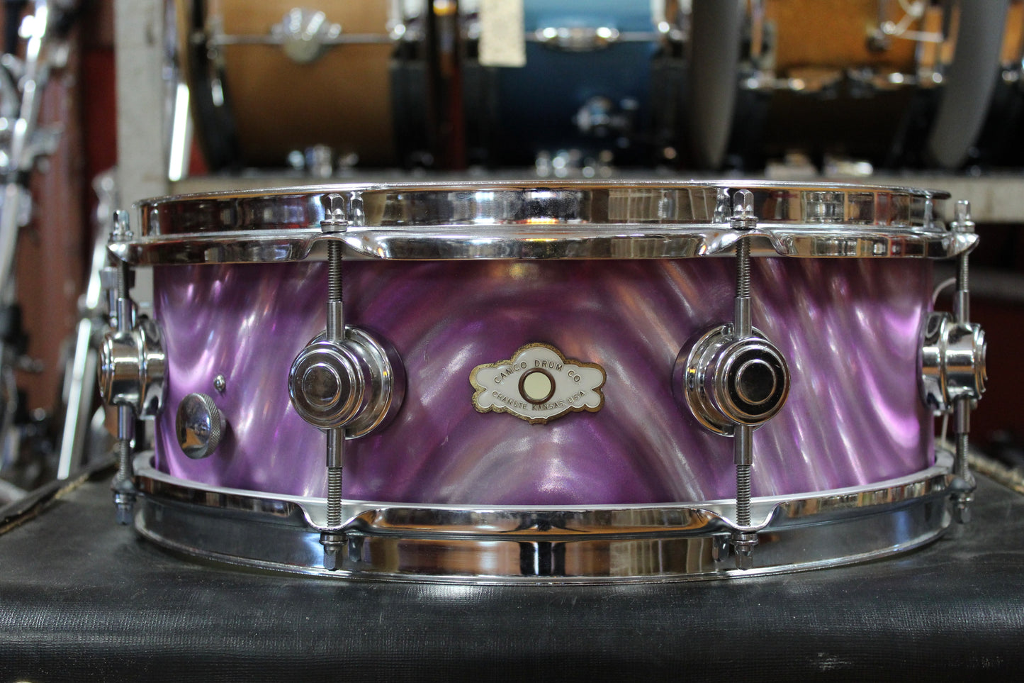 1970s Camco 5x14 Aristocrat Snare Drum in Purple Moire