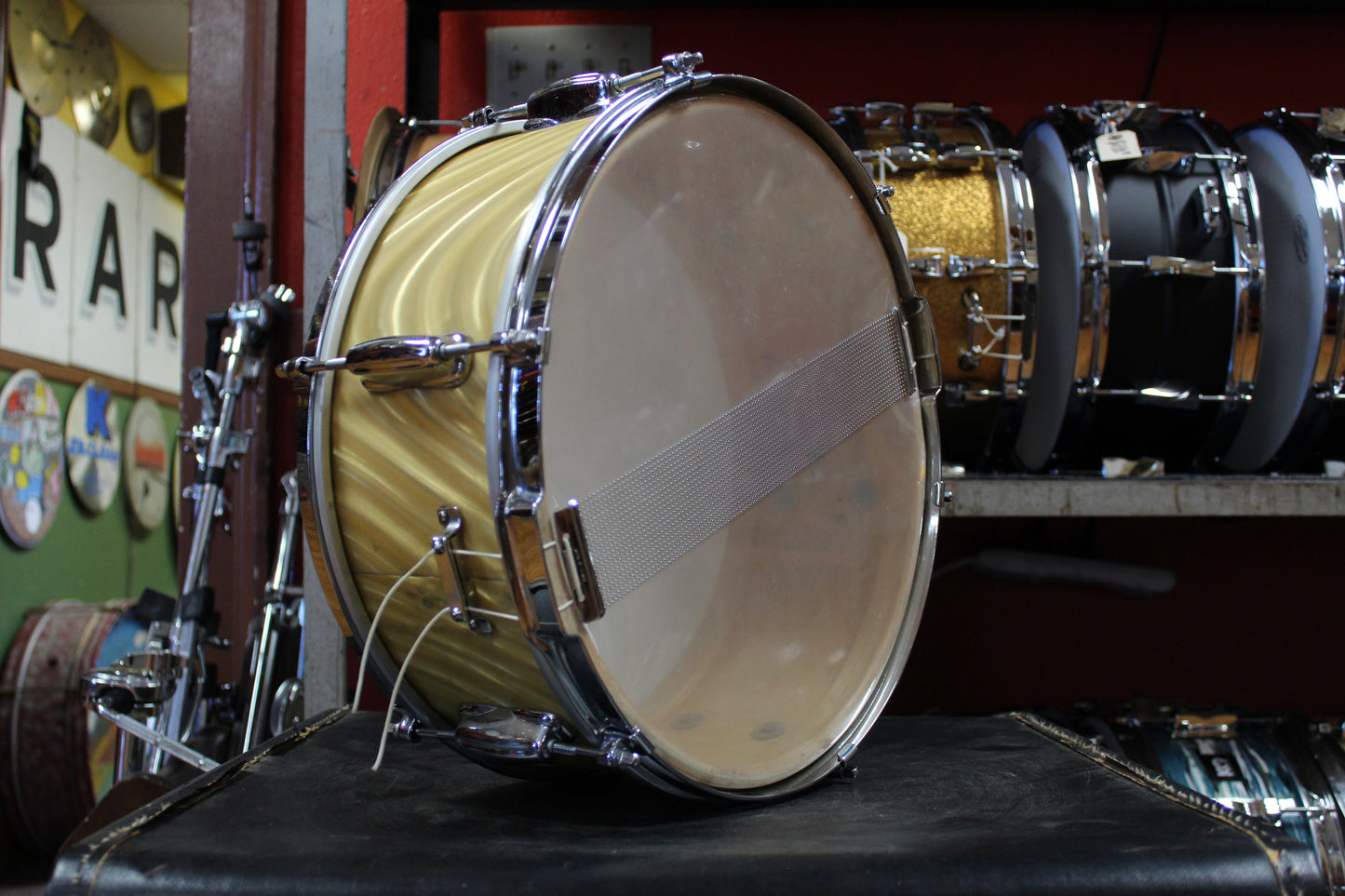 1960s Slingerland 5x14 Snare Drum in Gold Satin Flame
